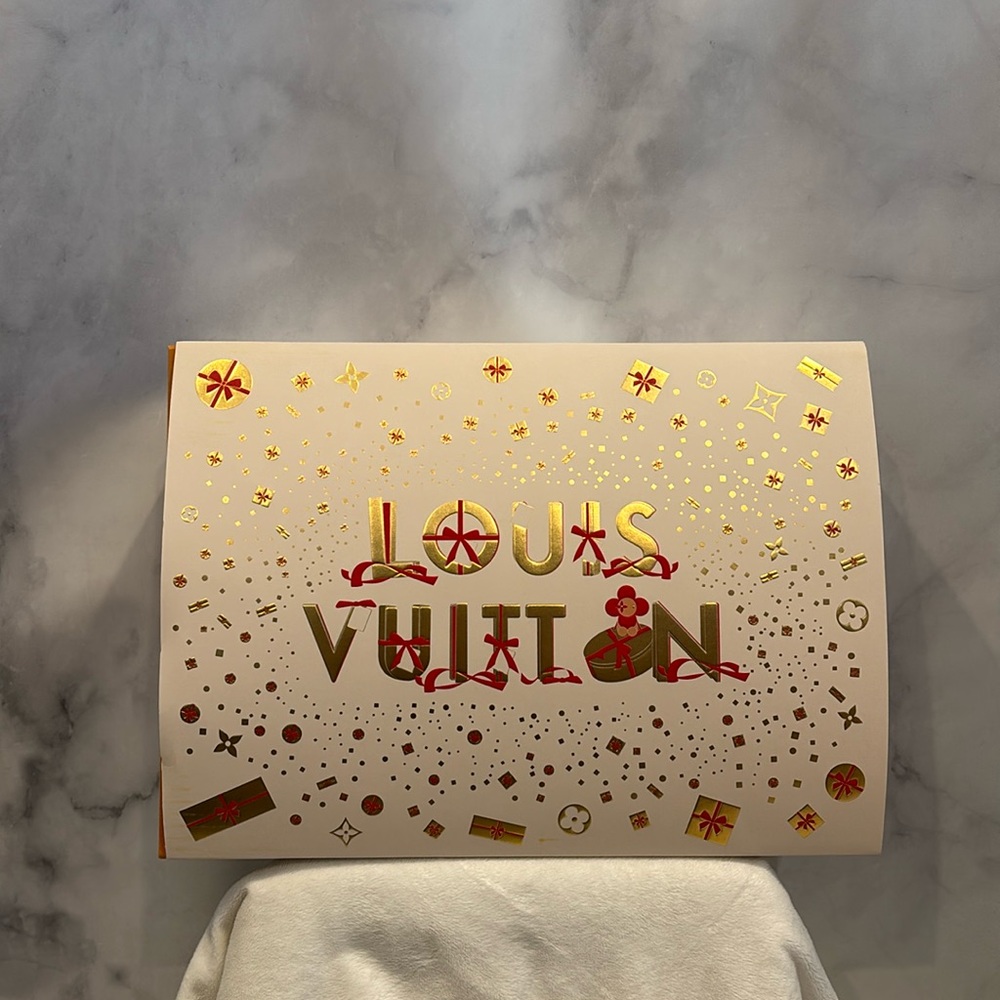 Louis Vuitton box with holiday wrapper